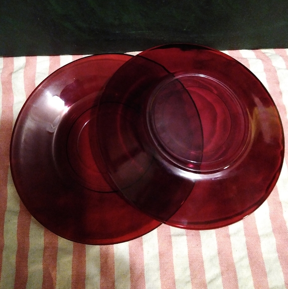 Vintage Ruby Red Glass Cup Saucer Set Cafecore Tea Coffee Christmas Holidays - Picture 9 of 11